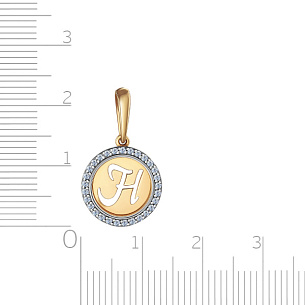 Подвеска из красного золота с фианитом