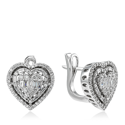 Серьги из белого золота с бриллиантами