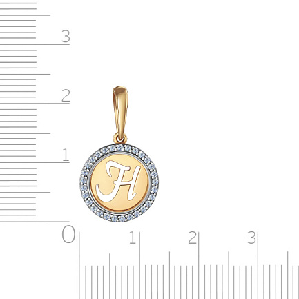 Подвеска из красного золота с фианитом