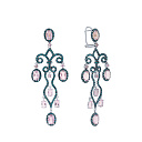 Серьги из белого золота с аметистами