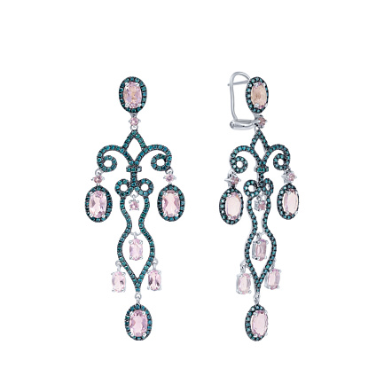 Серьги из белого золота с аметистами