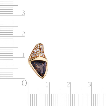 Подвеска из желтого золота с бриллиантами, кварцем