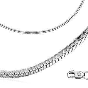 Цепь автомат из белого золота, плетение панцирное