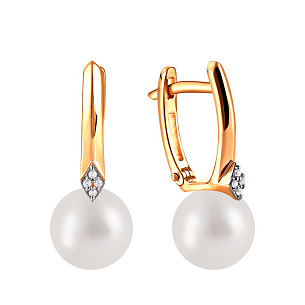 Серьги с английским замком из красного золота