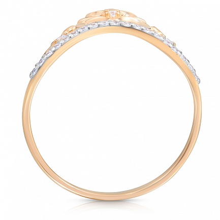 Кольцо из красного золота с фианитом