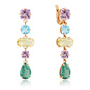 Серьги с английским замком из красного золота с аметистом