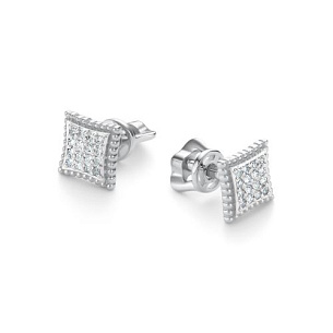 Серьги Пусеты из белого золота с бриллиантами