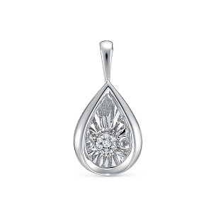 Подвеска из белого золота с бриллиантом