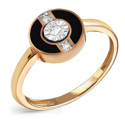 Кольцо из желтого золота с бриллиантами