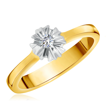 Кольцо из желтого золота с бриллиантом