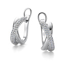 Серьги с английским замком из белого золота