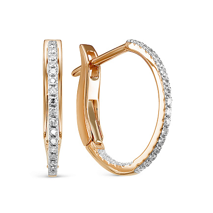 Серьги из красного золота с бриллиантами