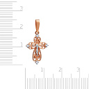 Крест из красного золота с бриллиантами