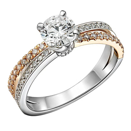 Кольцо из белого золота с бриллиантами