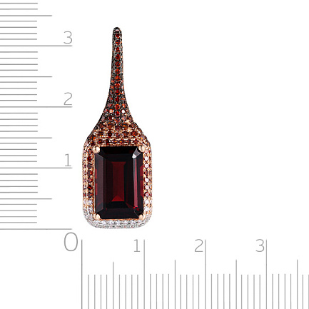 Подвеска из красного золота с бриллиантами, гранатом