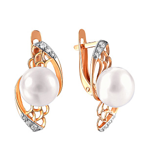 Серьги с английским замком из красного золота