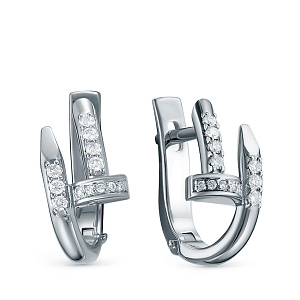 Серьги из белого золота с бриллиантами