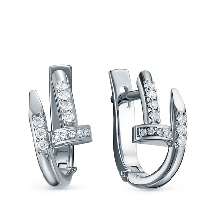 Серьги из белого золота с бриллиантами