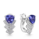 Серьги с английским замком из белого золота с бриллиантами