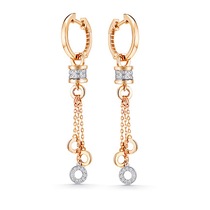 Серьги из красного золота с бриллиантами