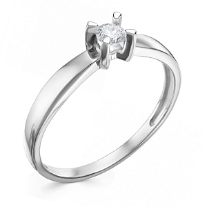 Кольцо из белого золота с бриллиантом