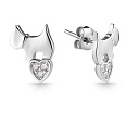 Пусеты из серебра с фианитом