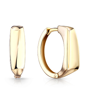 Серьги с английским замком из желтого золота