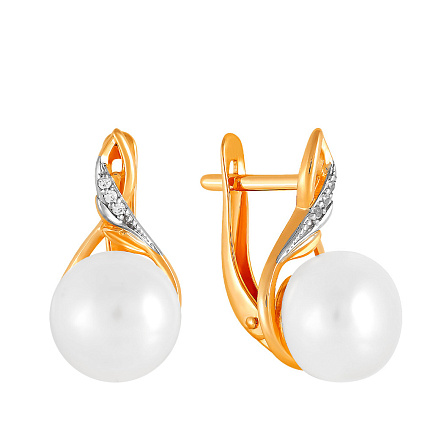 Серьги с английским замком из красного золота