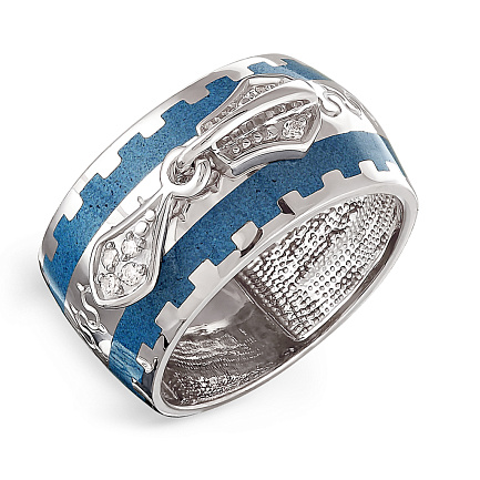 Кольцо из серебра с фианитами