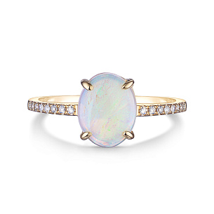 Кольцо из желтого золота с опалом