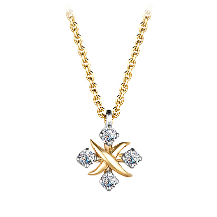 Колье из желтого золота с бриллиантами