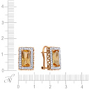 Серьги из желтого золота с бриллиантами, цитринами