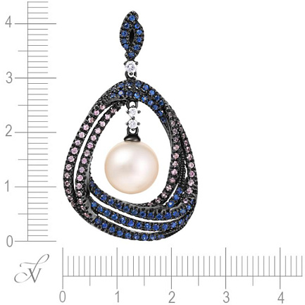 Подвеска из золота с бриллиантами, жемчугом