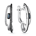 Серьги с английским замком из белого золота с бриллиантами