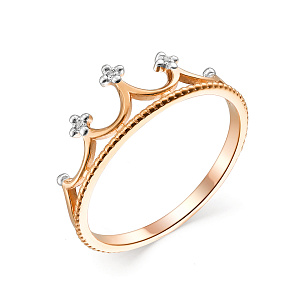 Кольцо из красного золота с бриллиантами