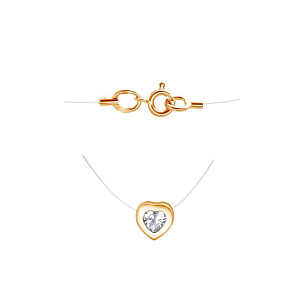 Колье из красного золота с фианитом