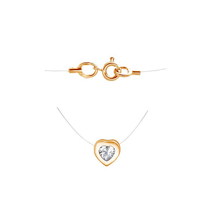 Колье из красного золота с фианитом