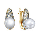 Серьги с английским замком из красного золота с бриллиантами