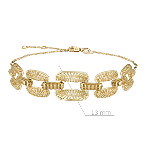 Браслет декоративный из желтого золота