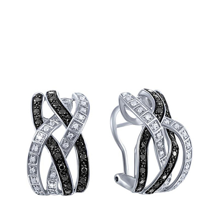 Серьги из белого золота с бриллиантами