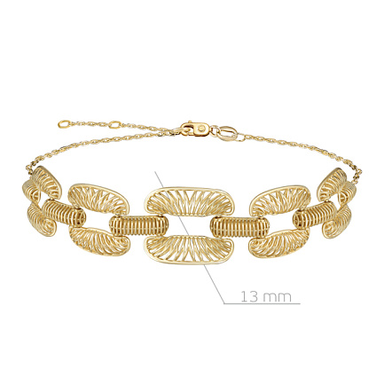 Браслет декоративный из желтого золота