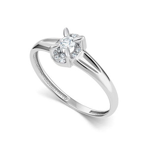 Кольцо из белого золота с бриллиантами