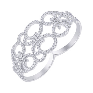 Кольцо из серебра с фианитом