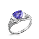 Кольцо из белого золота с бриллиантами, танзанитом