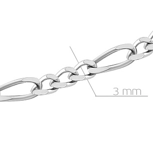 Цепь автомат из серебра, плетение комбинированное панцирное