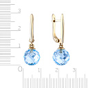 Серьги с английским замком из желтого золота с топазами