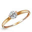 Кольцо из красного золота с фианитом