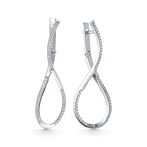 Серьги из белого золота с бриллиантами