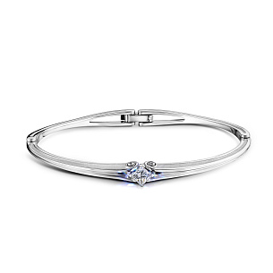 Браслет декоративный из белого золота с бриллиантом