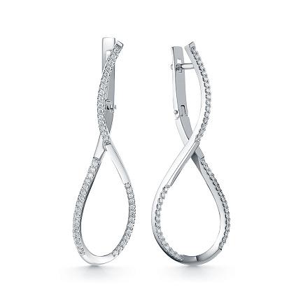 Серьги из белого золота с бриллиантами